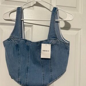 Forever 21 Light Blue Denim Bustier